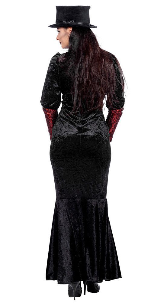 Karneval-Klamotten Kostüm Steampunk Damen Luxus Kleid schwarz rot, Viktorianisch Frauenkostüm Kleid mit Spitze Karneval Fasching