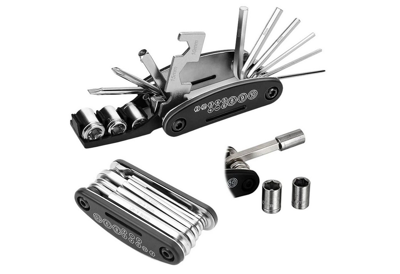 TSB Werk Fahrradreifen Multitool Fahrrad Werkzeug Multifunktionswerkzeug, Reparatur Set, Kit, MTB, 16 in 1
