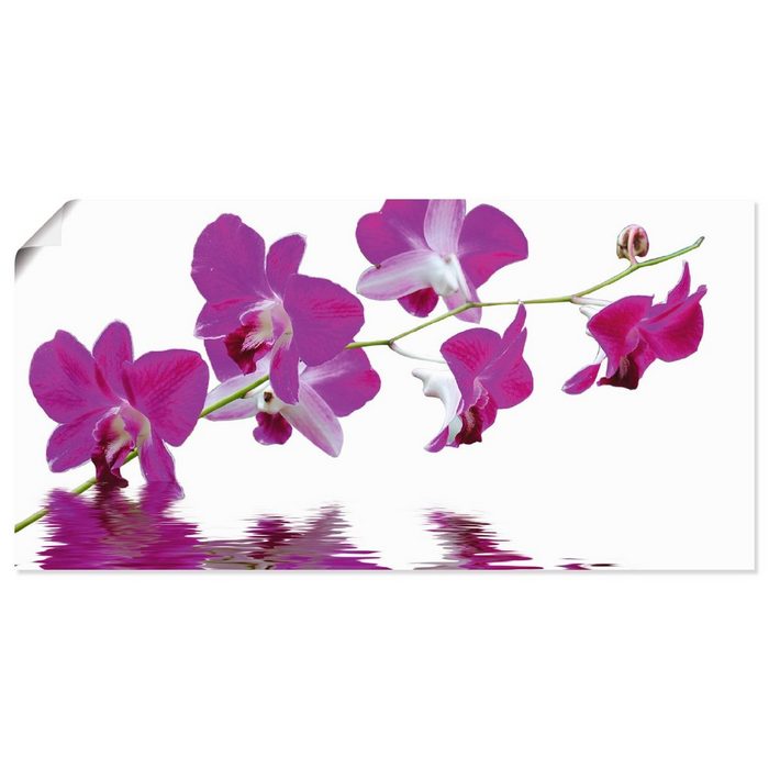 Artland Wandbild Violette Orchideen Blumen (1 St) als Leinwandbild Wandaufkleber oder Poster in versch. Größen