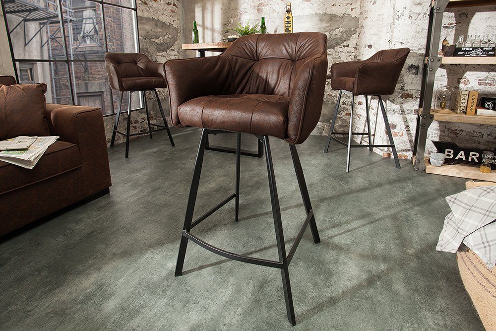 riess-ambiente Barhocker LOFT 100cm antik braun, mit Fußablage günstig online kaufen