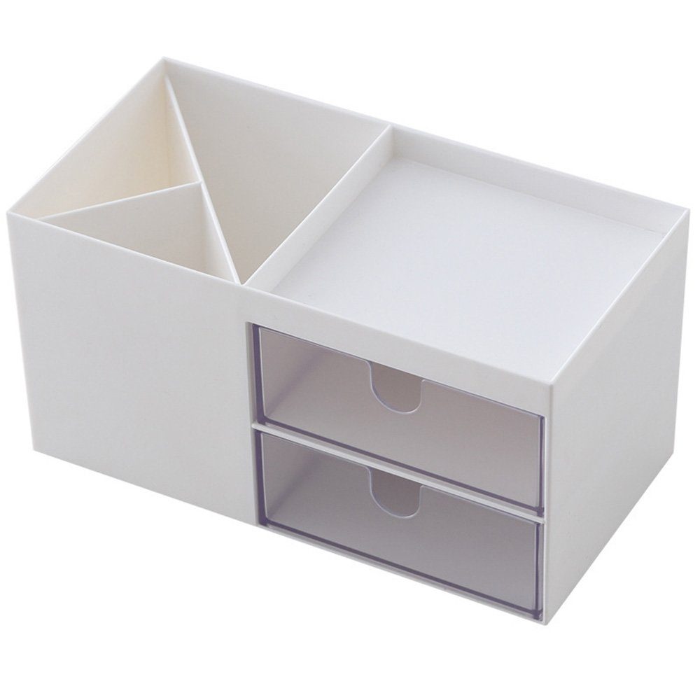zggzerg Organizer Büro Schreibtisch Organizer mit Schublade,Stifthalter Aufbewahrungsbox Weiß