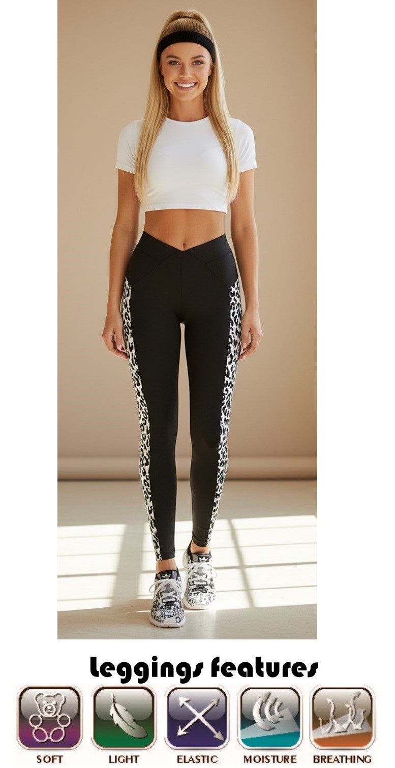 Bas Bleu Funktionsleggings Sportleggings mit Leo-Optik