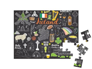 puzzleYOU Puzzle Irland in gezeichneten Skizzen, 48 Puzzleteile, puzzleYOU-Kollektionen Irland