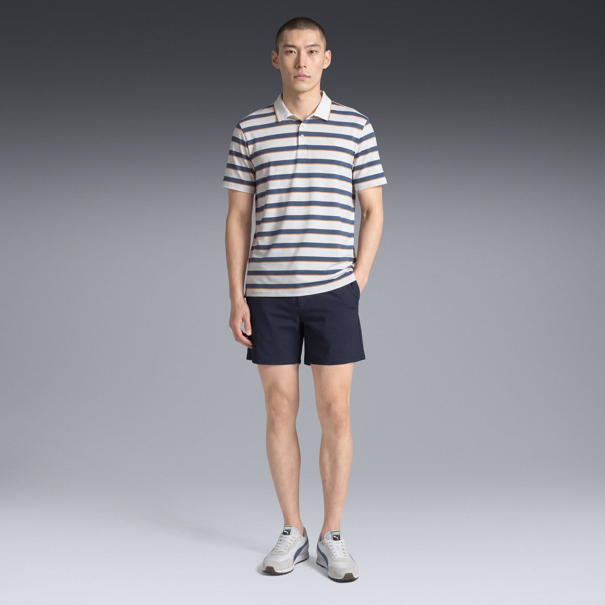 PUMA Poloshirt CLOUDSPUN Gestreiftes Golfpolo Herren