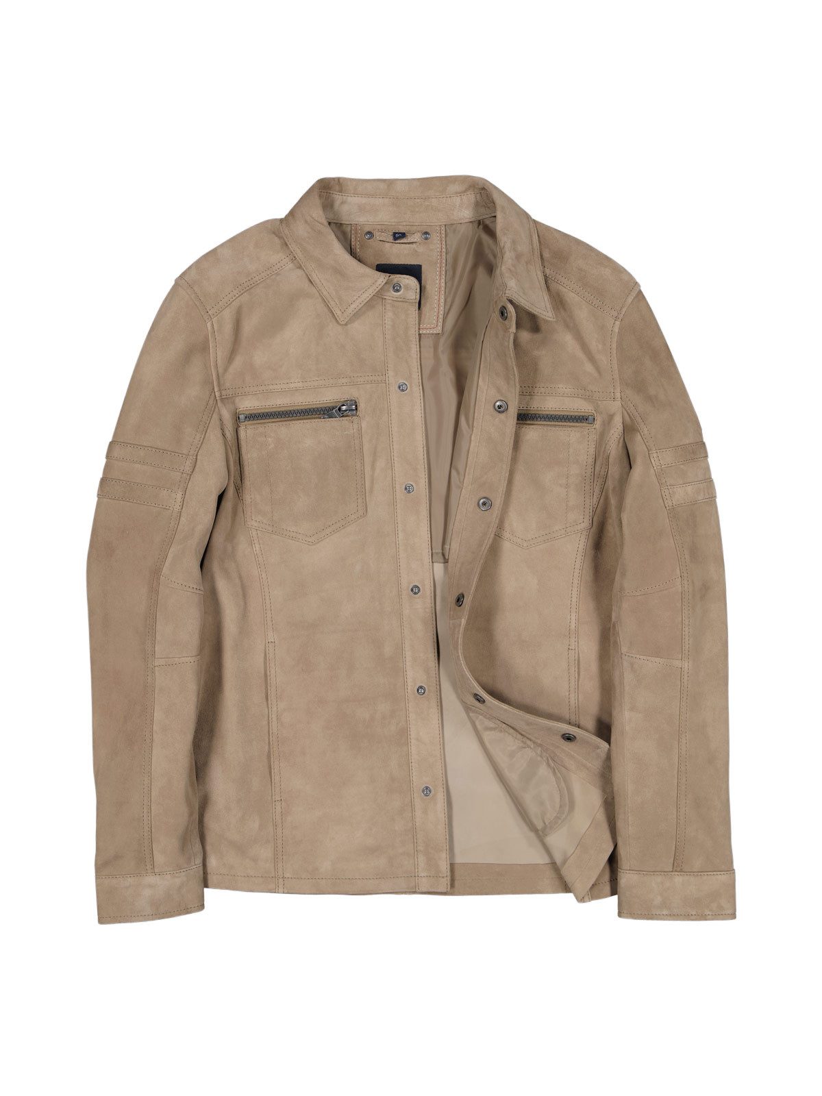 Lederjacke Herren Leichte Velourslederjacke, Beige