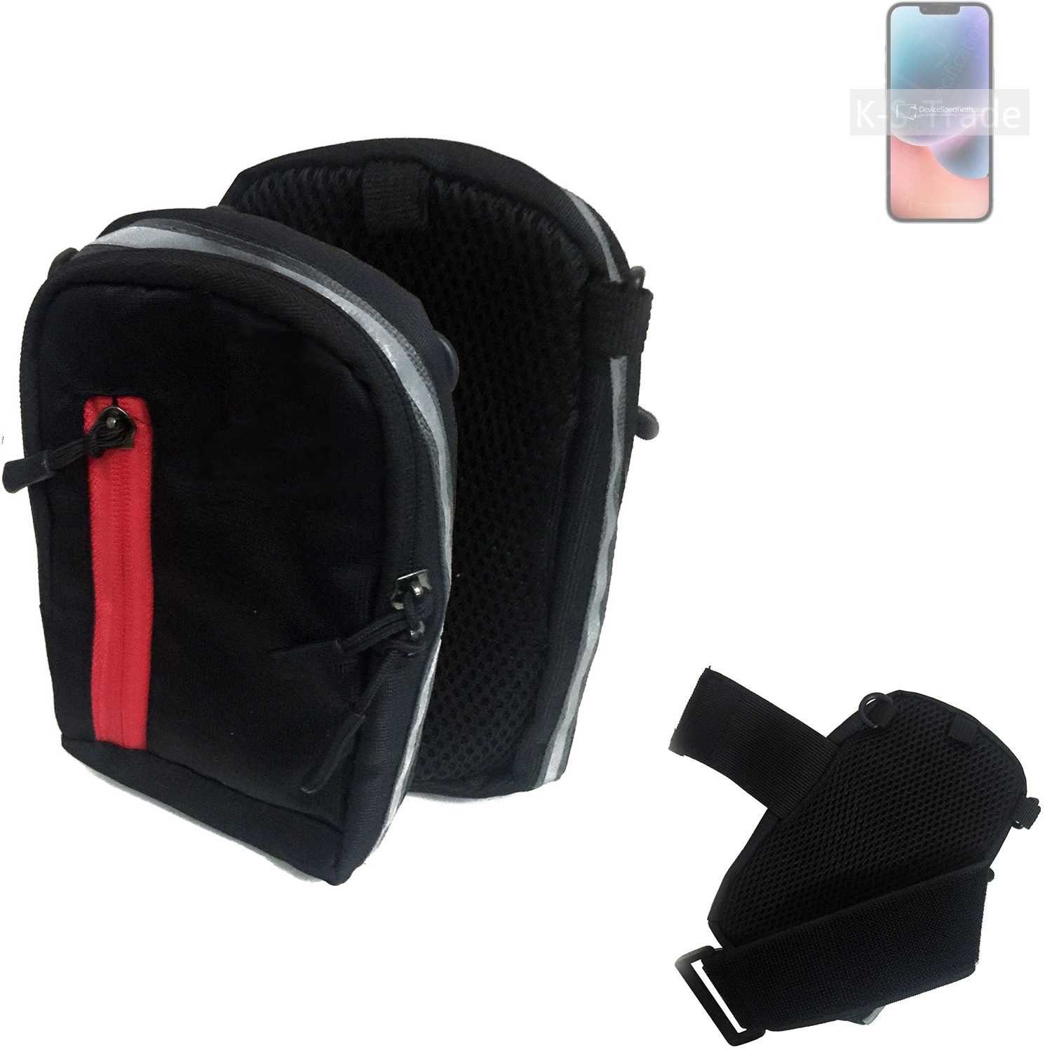 K-S-Trade Handyhülle für Apple iPhone 14 Plus, Outdoor Gürteltasche Holster Umhängetasche schwarz Handy Tasche