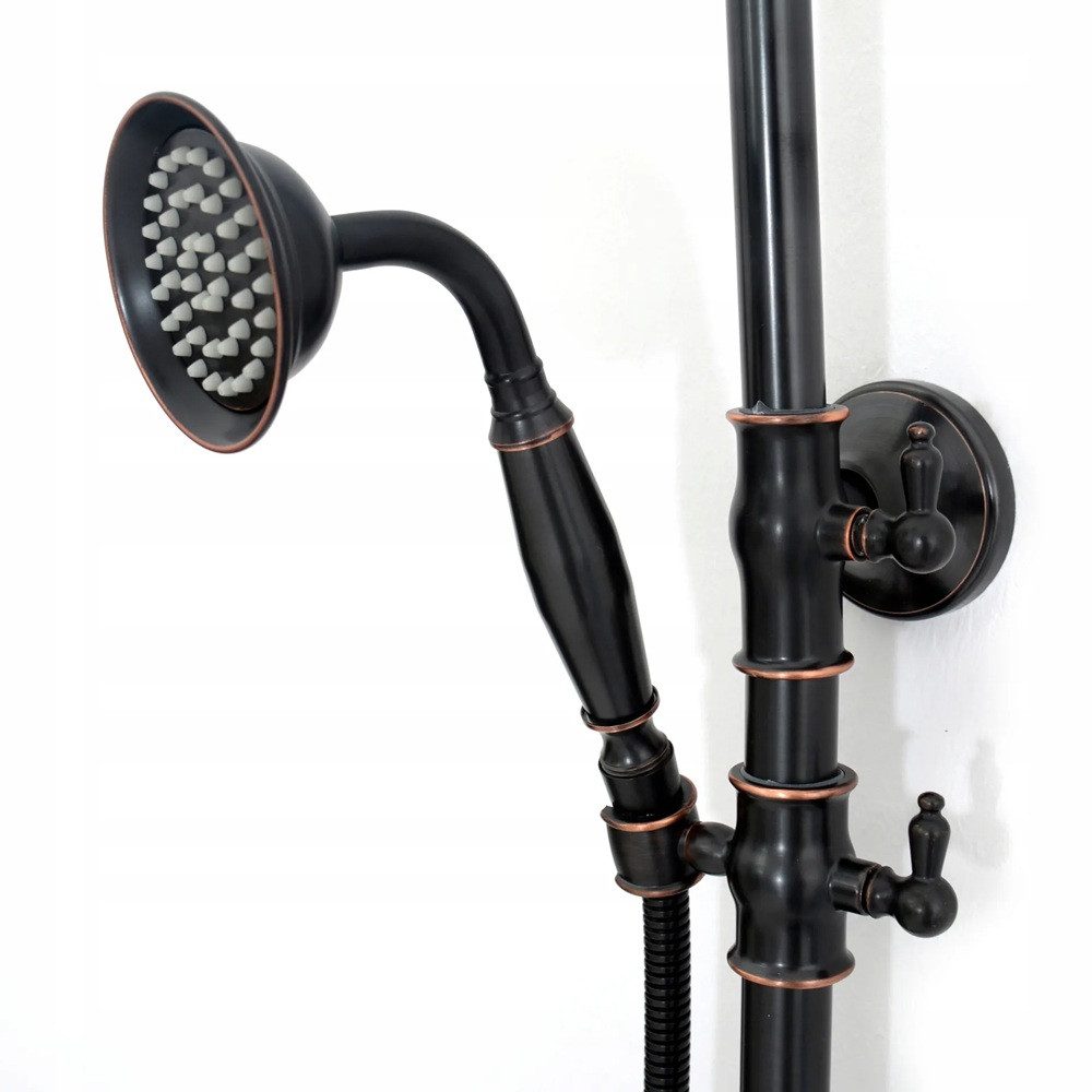 wohnwerk.idee Duschsystem Dusche Duscharmatur Vintage Retro Antik Black Alt