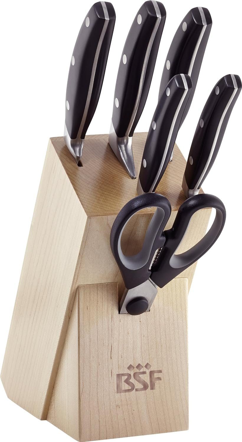 BSF Messerblock BSF Daytona Messerblockset, 7-tlg Schwarz Beige Natur (7tlg)