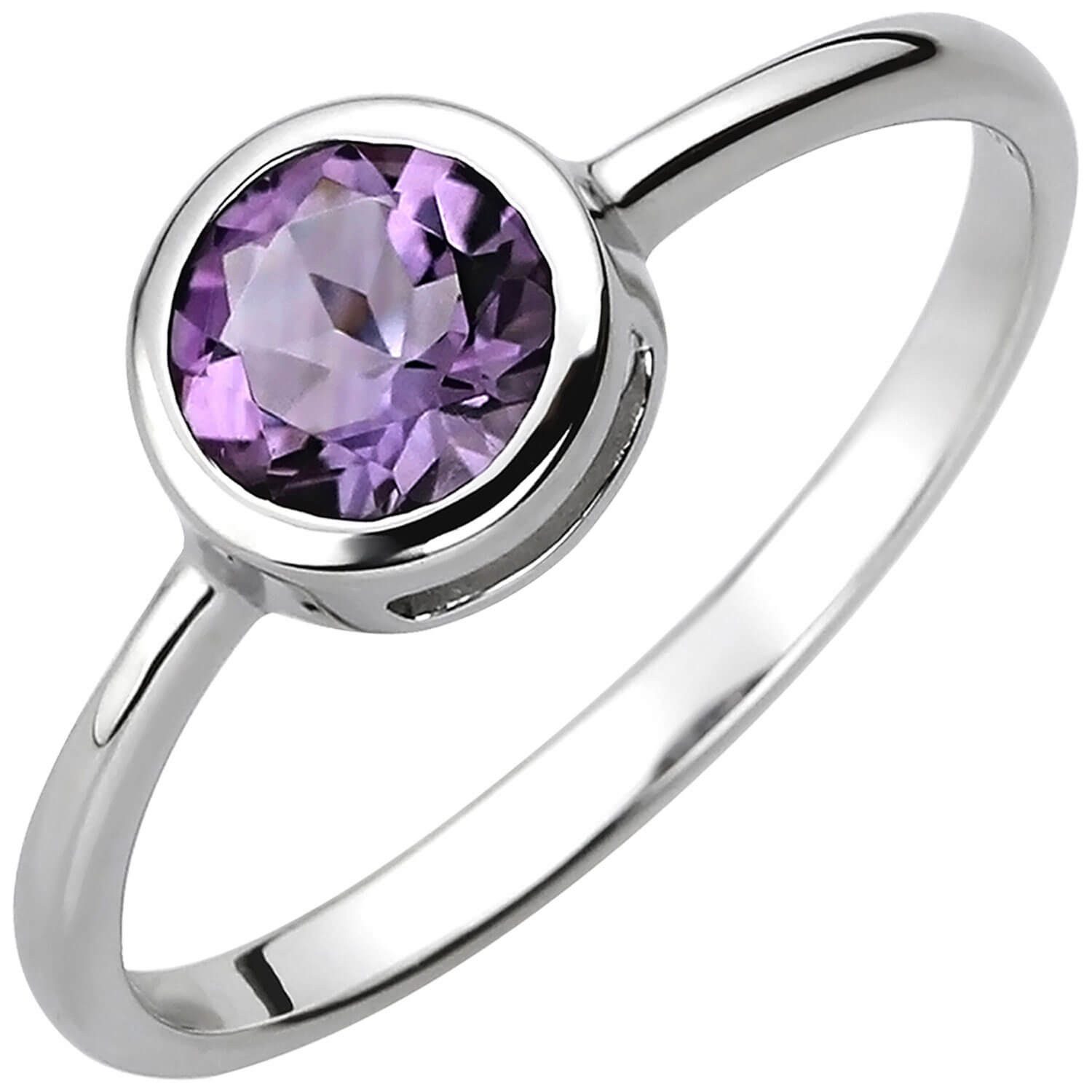 Schmuck Krone Silberring Solitär Ring aus 925 Silber Amethyst violett lila, günstig online kaufen