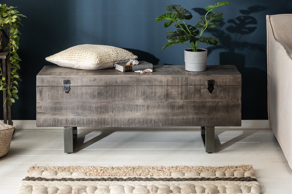 riess-ambiente Couchtisch FACTORY LOFT 115cm grau, Truhe · Sitzbank · Massi günstig online kaufen