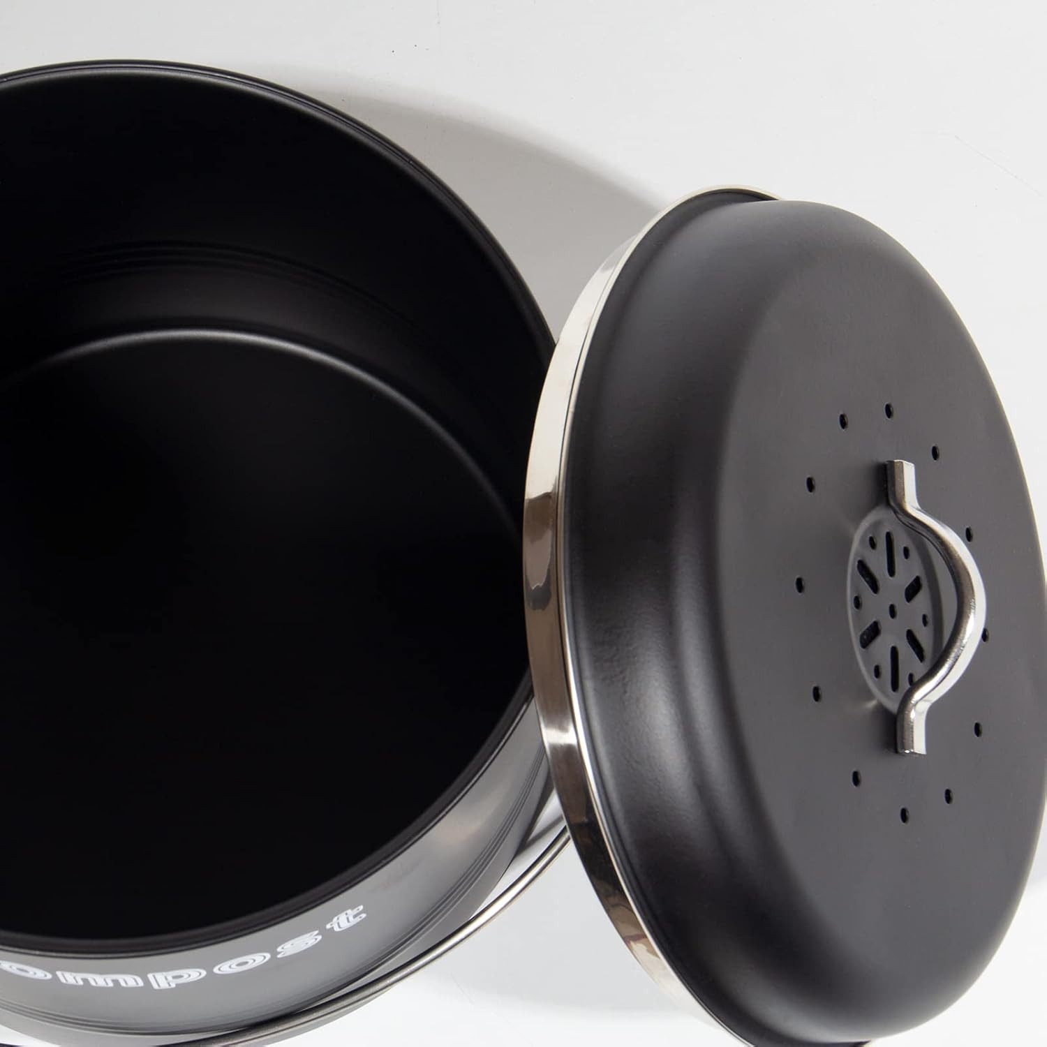 Zedelmaier Biomülleimer Biomülleimer Küche, Bio Mülleimer, Komposteimer Metall, Geruchsdicht mit Aktivkohlefiltern, Biomüll Retro 3,5L