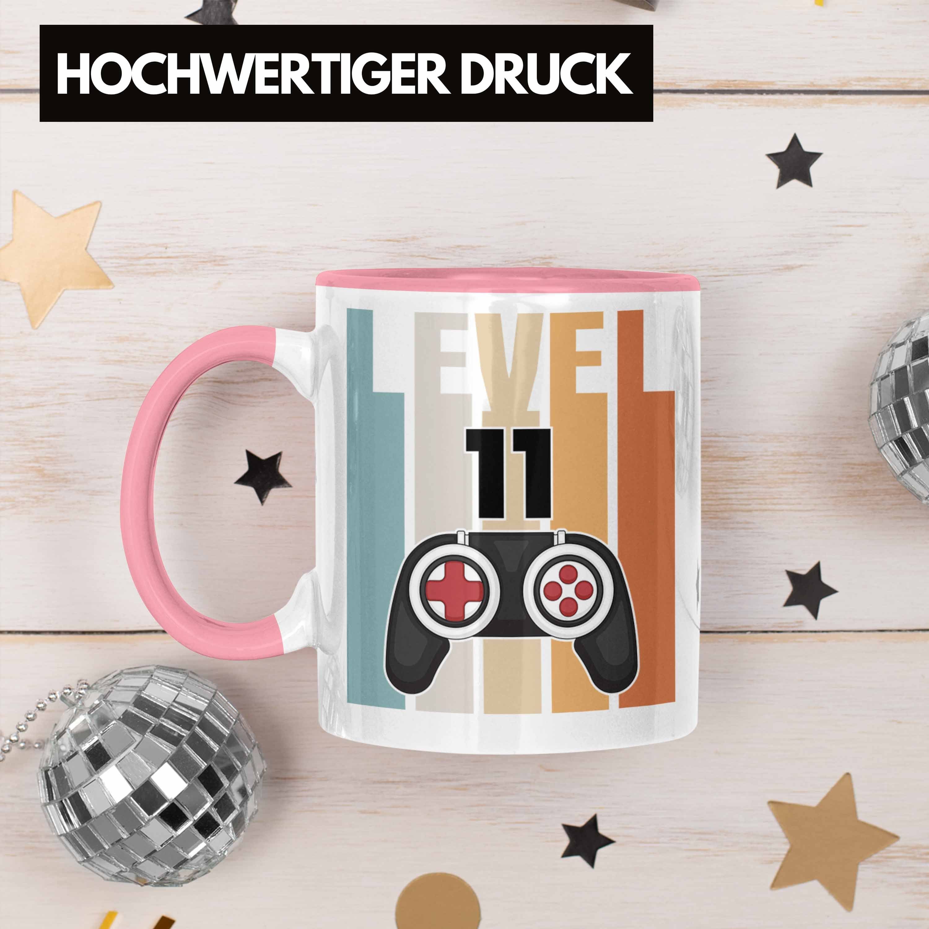 Tasse Trendation Gamer - Tasse Trendation Jungen Geburtstag 11. Geschenkidee Rosa zum Jungs