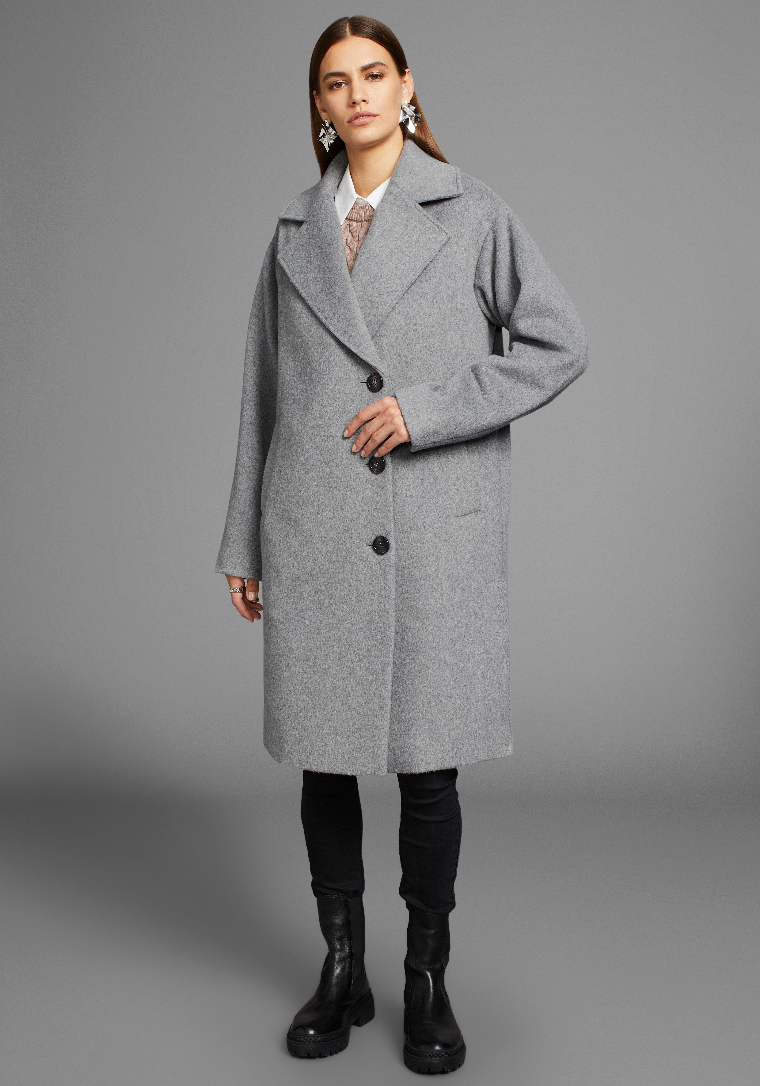 HECHTER PARIS Wollmantel in asymmetrischer Oversize-Form
