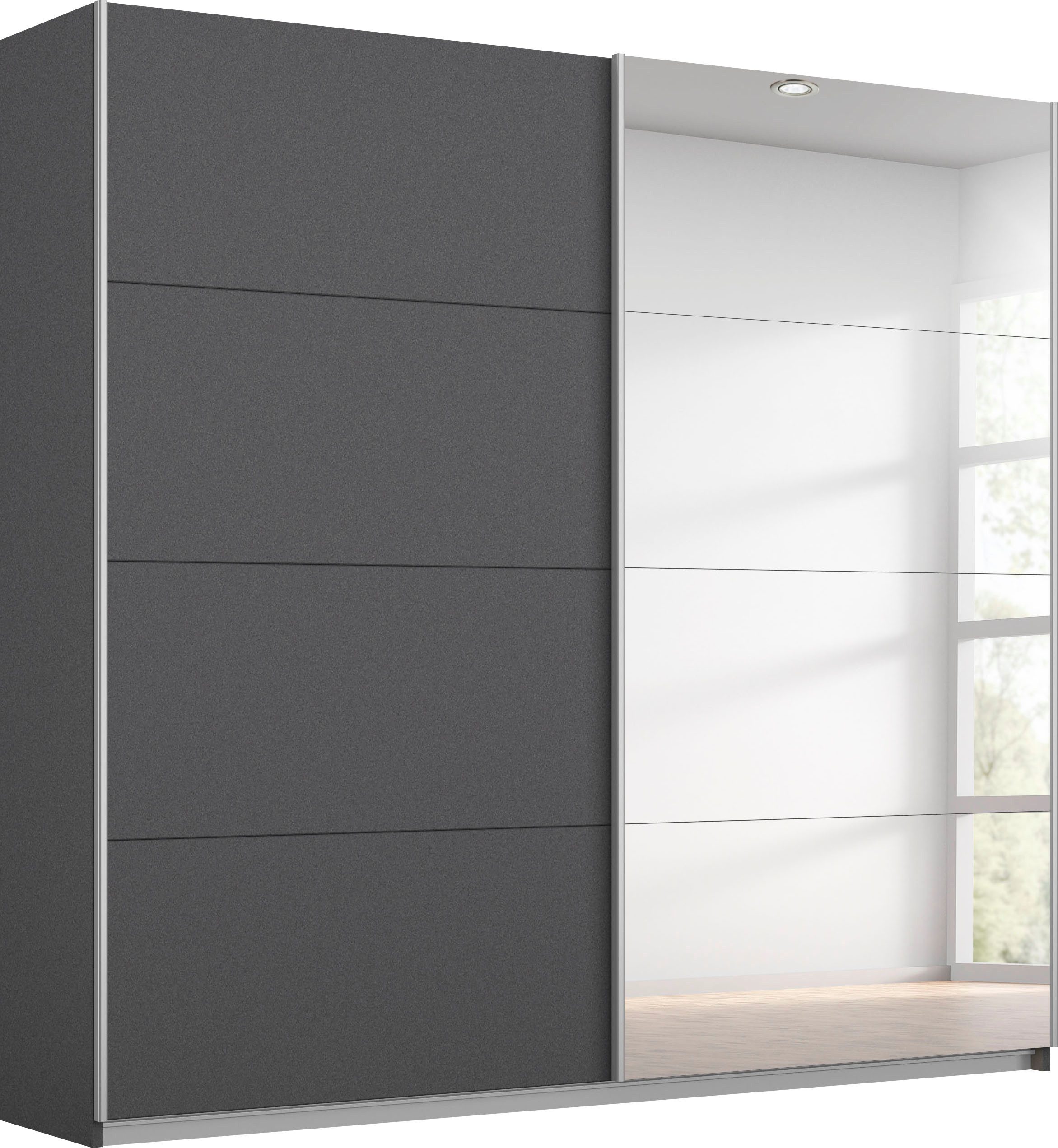 OTTO home Schwebetürenschrank Kleiderschrank Schrank Garderobe Schlafzimmerschrank THANOS (3 verschiedene Ausstattungen BASIC/CLASSIC/PREMIUM (inkl. SOFT-CLOSE) Optional mit Spiegel, Metall-Griffleisten alufarben MADE IN GERMANY