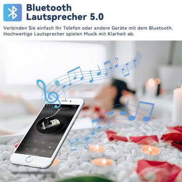 SONNI Badspiegel LED Bad Speigel mit Bluetooth Badspiegel mit Beleuchtung 60 x 50 cm Lautsprecher kaltweiß Touchschalter LED Badezimmer Lichtspiegel