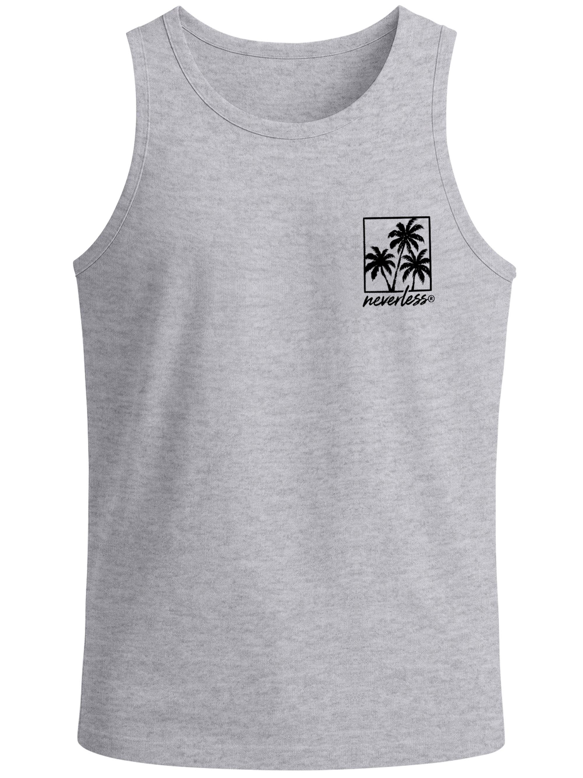 Neverless Tanktop Tanktop Herren mit Grafik-Print - Design Logo Palmen - Trägershirt mit Print – Bild 5 von 5
