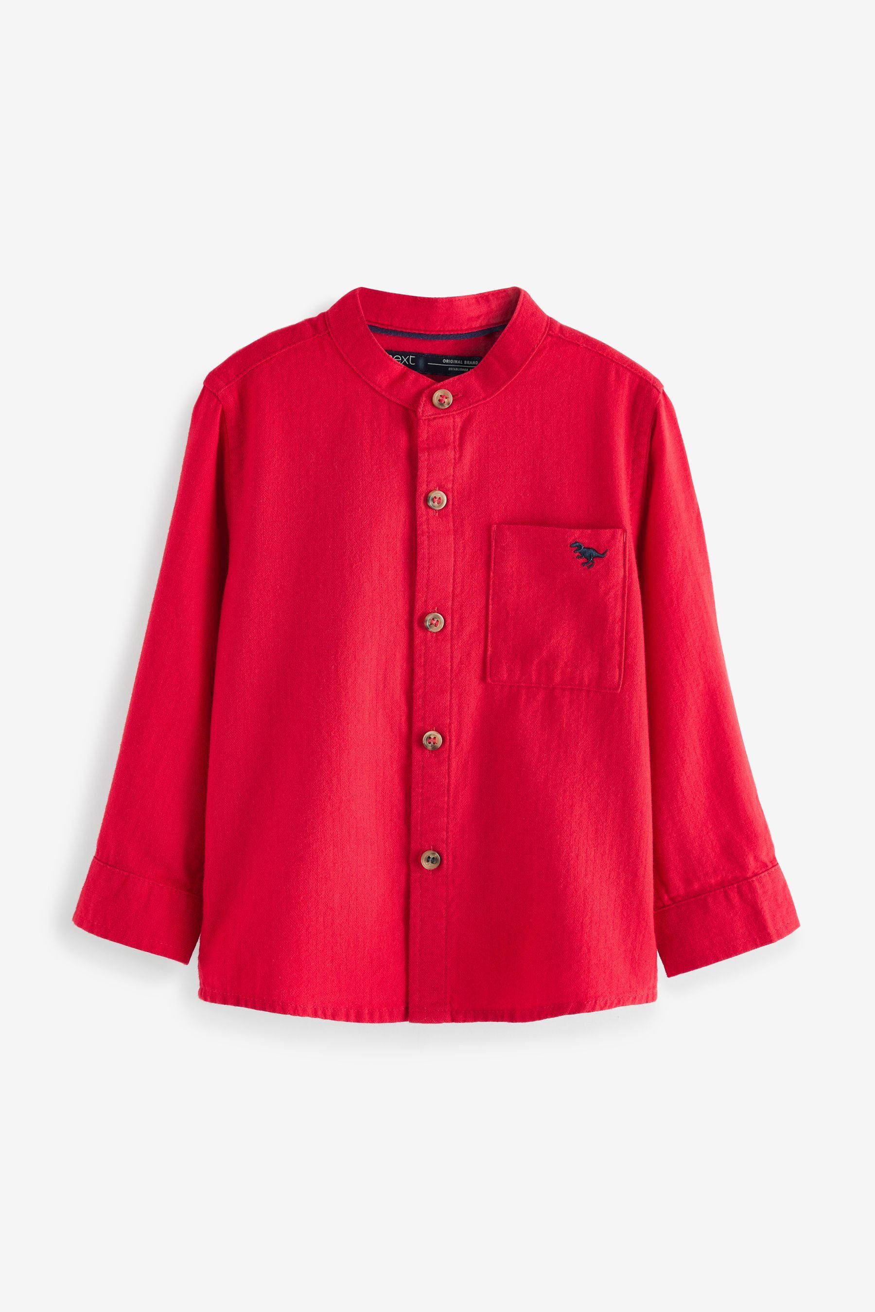 Next Langarmhemd Shirt mit Knopfleiste (1-tlg) Red