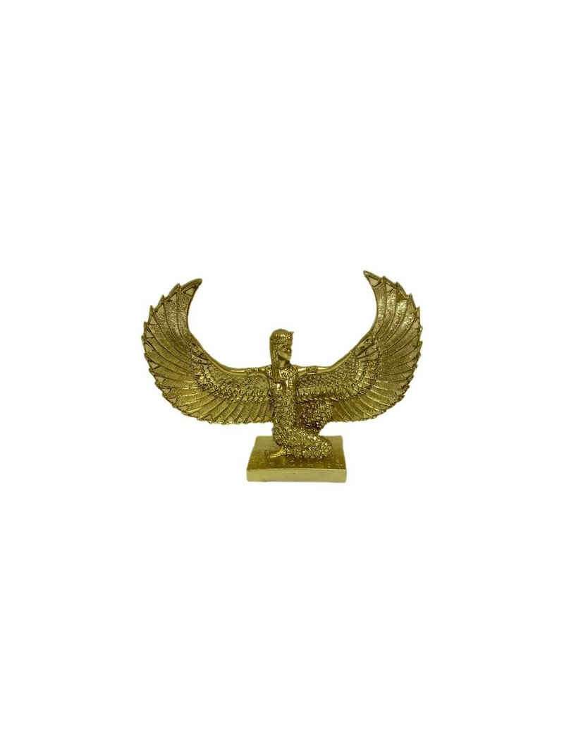 moebel17 Dekofigur Skulptur Frau mit Flügel Gold, Dekofigur aus Polyresin