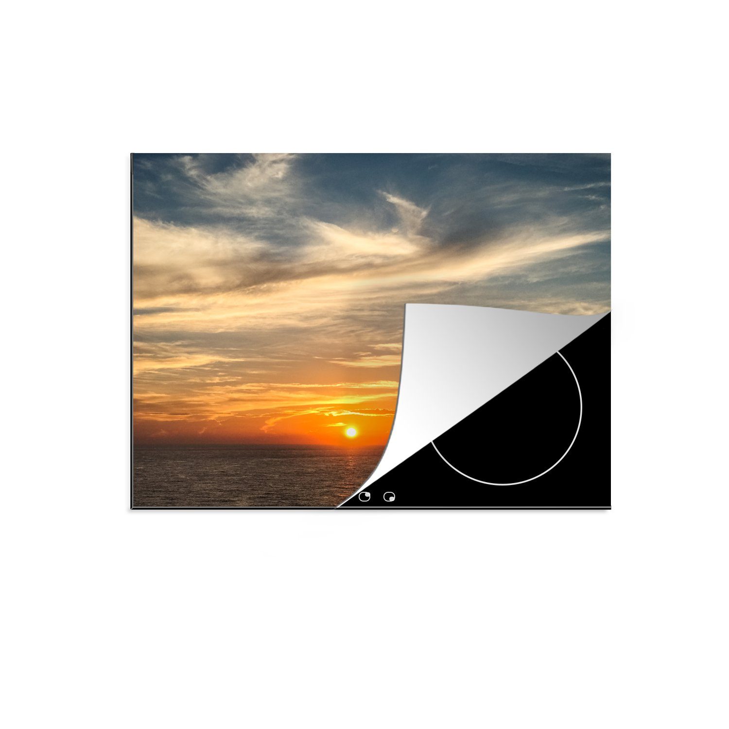 MuchoWow Herdblende-/Abdeckplatte Sonnenuntergang - (1 Japan, Strand die Ceranfeldabdeckung Schutz - Induktionskochfeld küche, Vinyl, cm, für tlg), 71x52