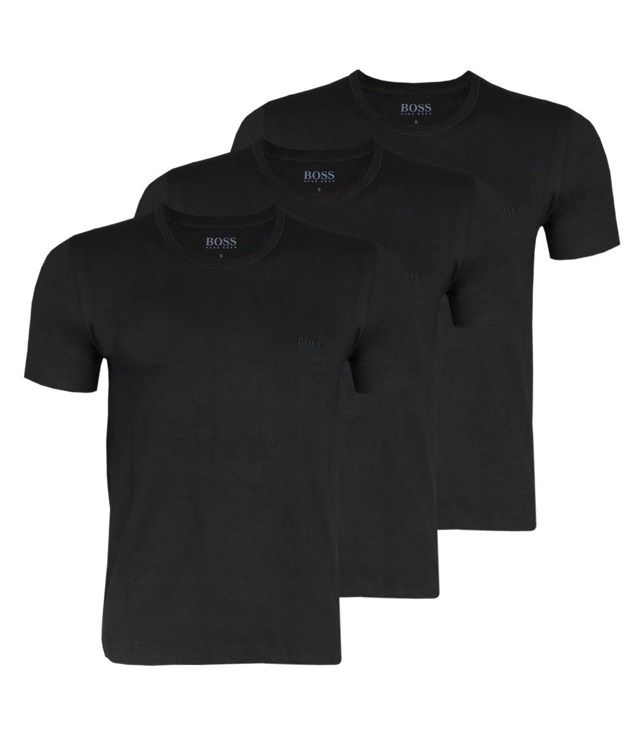 BOSS Unterziehshirt Herren Business T-Shirts (3-St) mit fein geripptem Rundhalsausschnitt