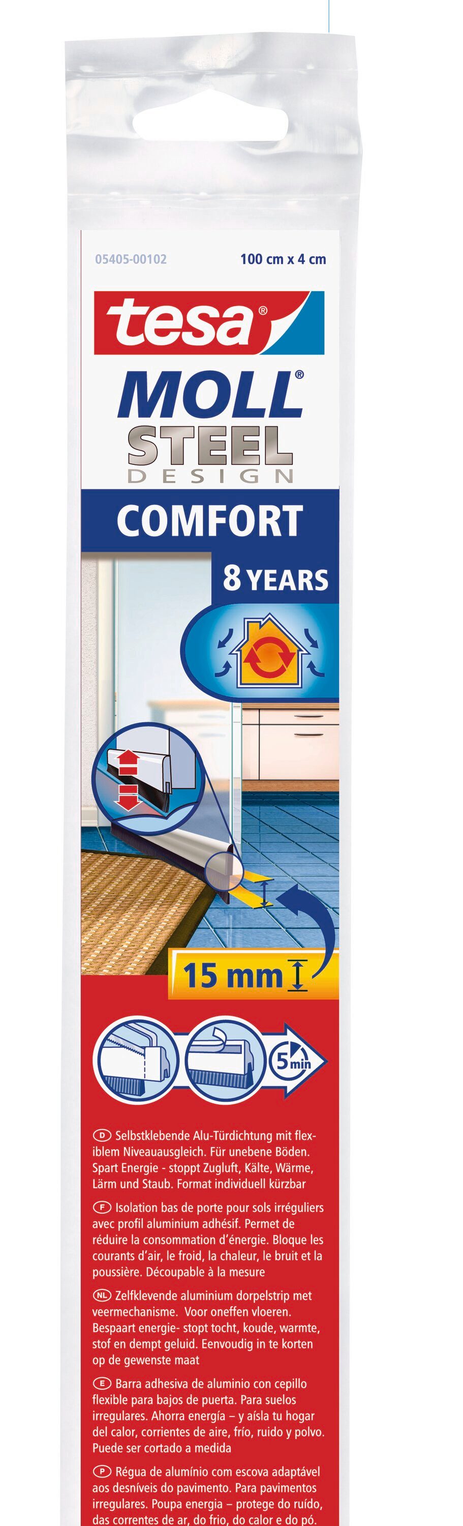 tesa Türbodendichtung tesamoll Türdichtung COMFORT - 1 m : 40 mm, (Packung, günstig online kaufen