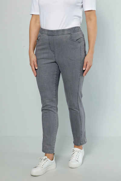 meyermode Regular-fit-Jeans Jeans Slim Fit Ziernaht 4-Pocket Elastikbund