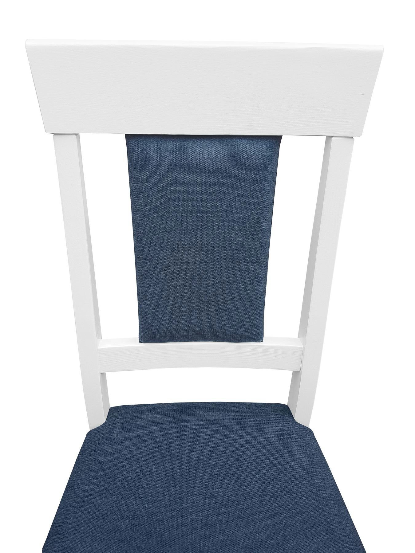 Massivholz-Stuhl Gepolsterter ERST-HOLZ Esszimmerstuhl navyblau in Esszimmerstuhl Küchenstuhl