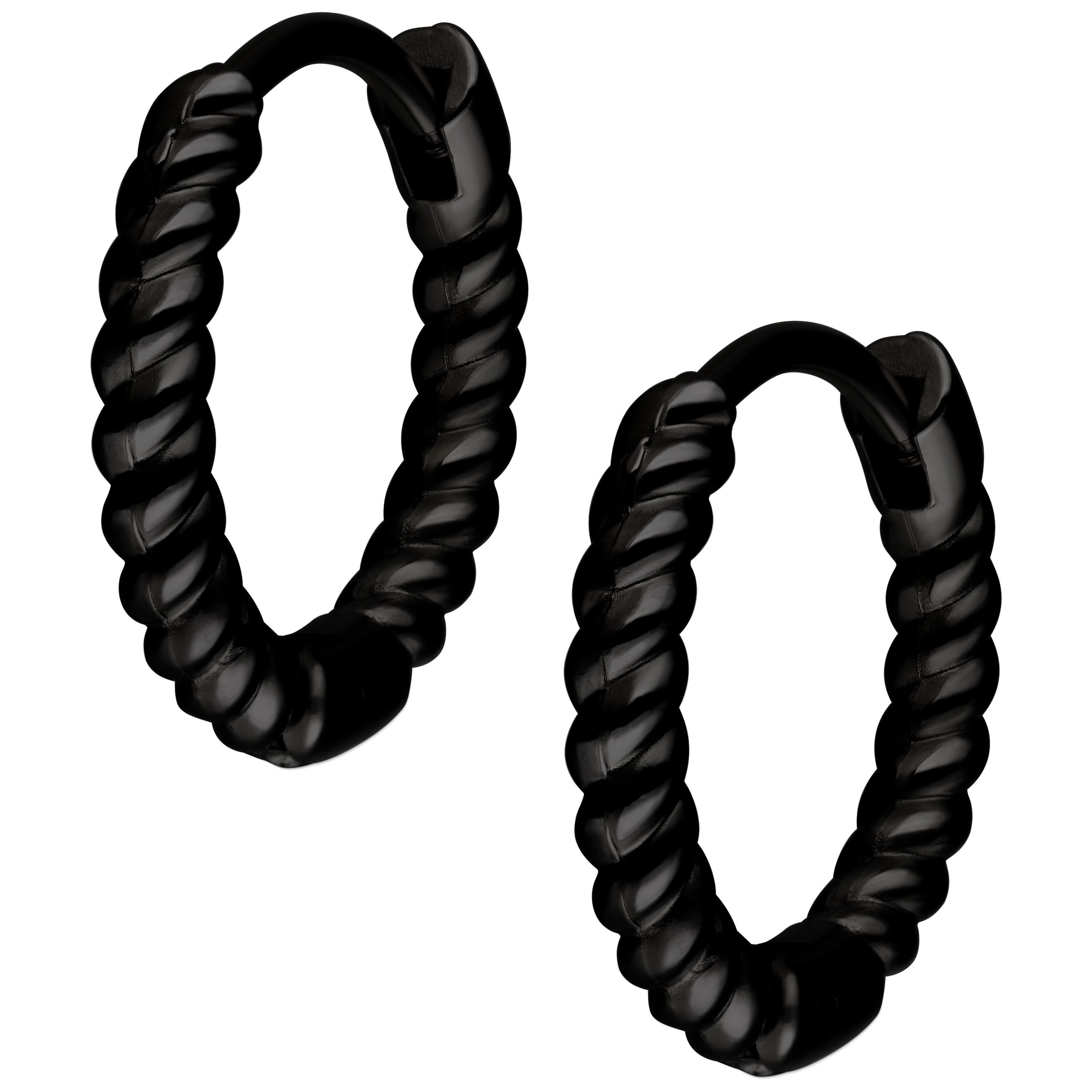 Wildcat Paar Ohrhänger Twisted Little Hoops Pairs 10 mm - Schwarz, Chirurgenstahl 316L - wasserfest, langlebig, hautverträglich
