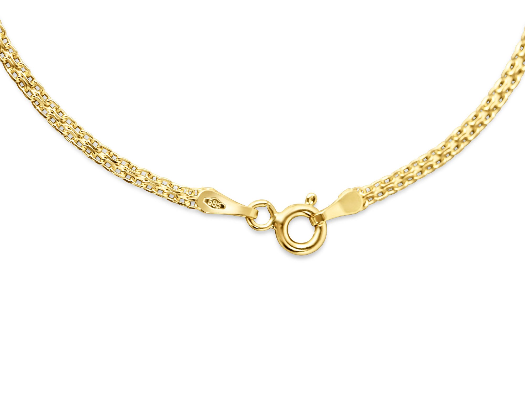 Antares Gold Goldarmband Doppelpanzerarmband 14K Gold – 19 cm, 2 mm, Hellgold, 585 er Gold