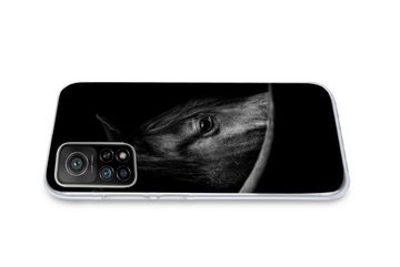 MuchoWow Handyhülle Pferde - Porträt - Schwarz - Tiere, Phone Case, Handyhülle Xiaomi Mi 10T, Silikon, Schutzhülle