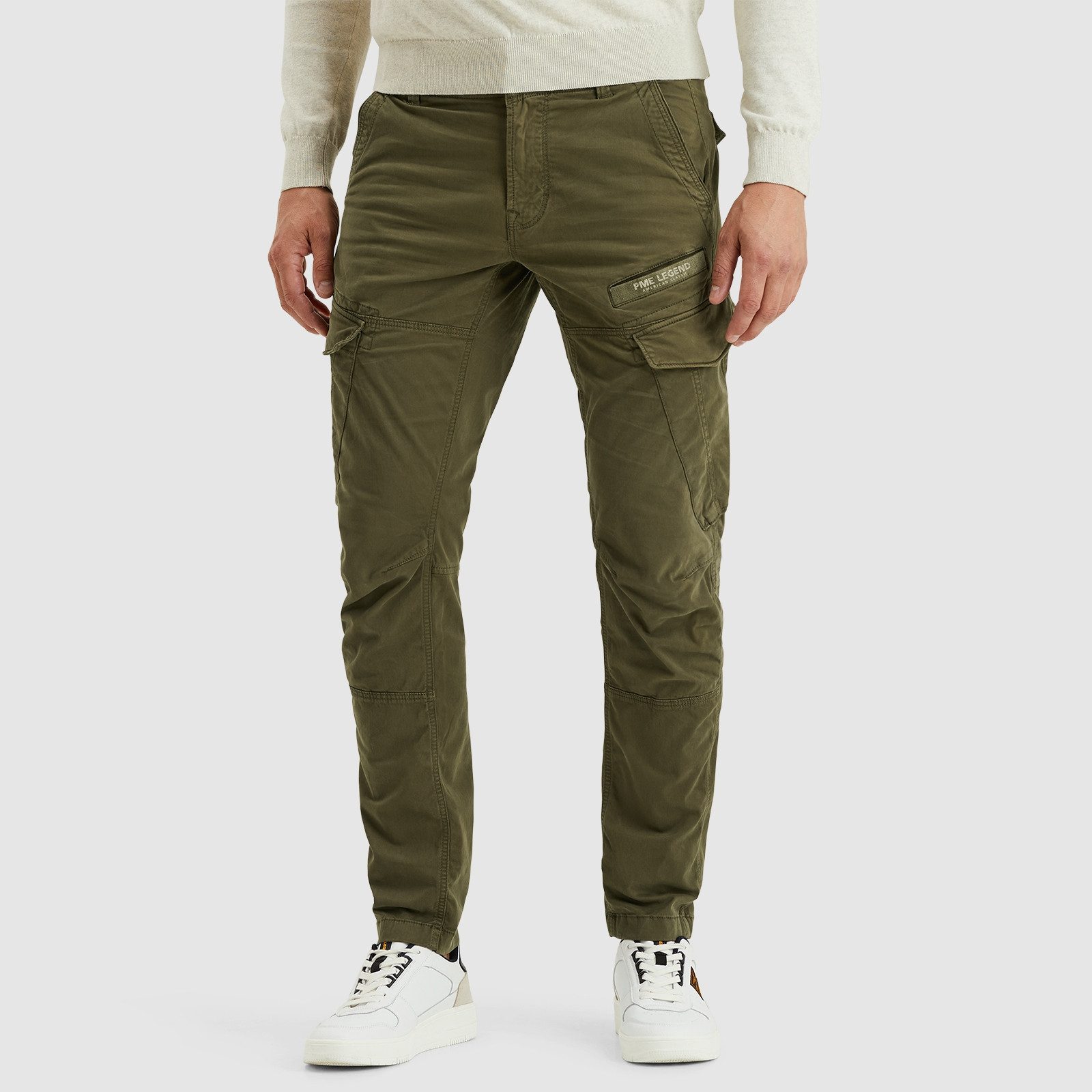 PME LEGEND Cargohose Nordrop Stretch Twill mit Logo Stickerei