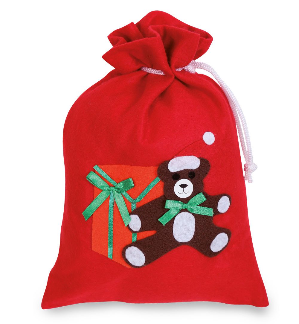 Fries Nikolausstiefel Nikolaus Geschenk Beutel Tasche Weihnachten mit Motiven 19 cm x 26 cm (1 St), Mit Motiven