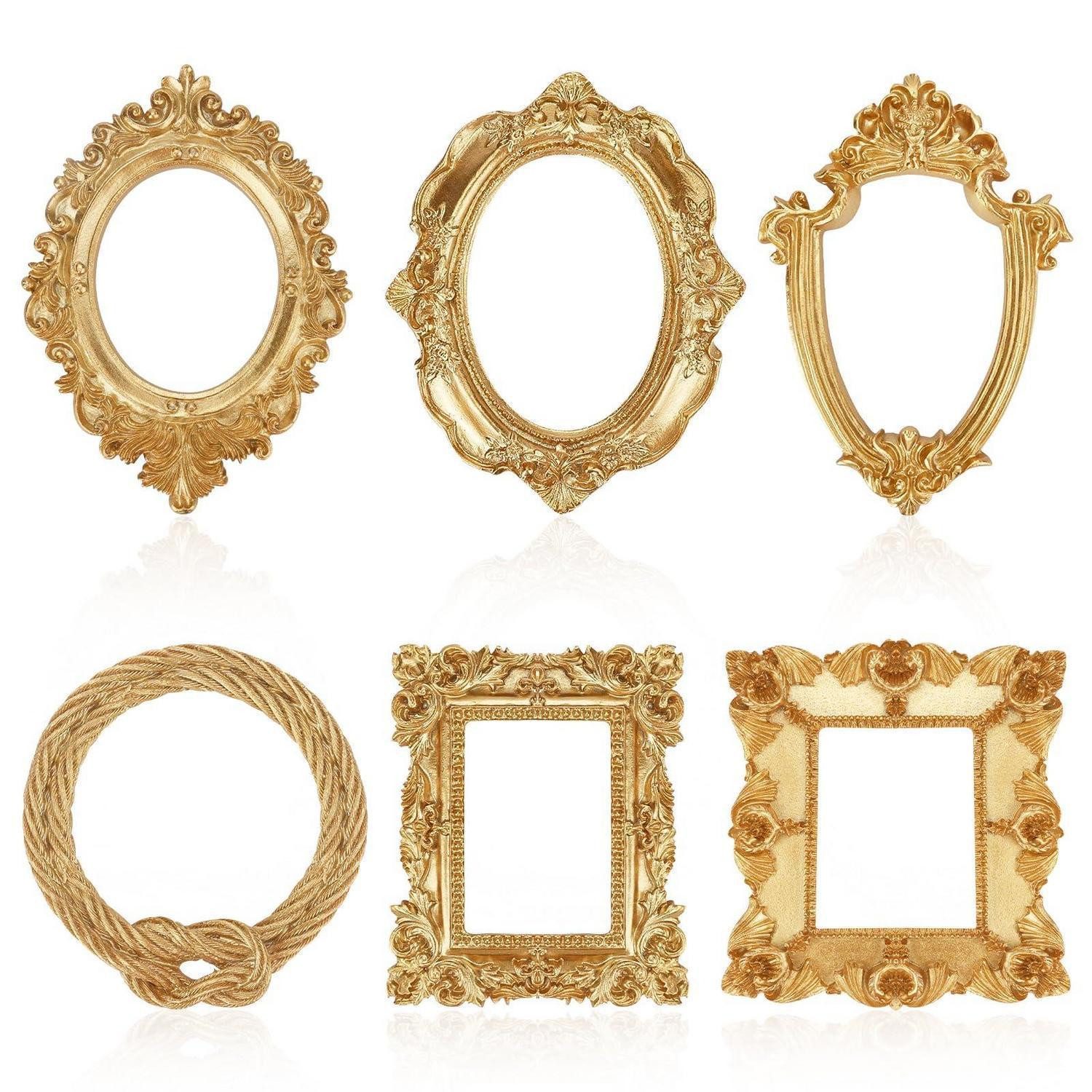 LuxusKollektion Bilderrahmen-Set Mini Bilderrahmen Vintage 6 Stück, (6 St)