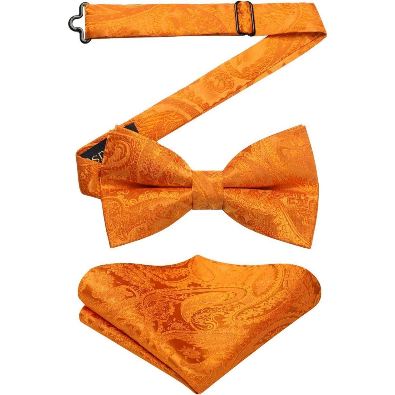 LuxusKollektion Fliege Fliege Einstecktuch Herren Smoking Hochzeit Party G Orange 1
