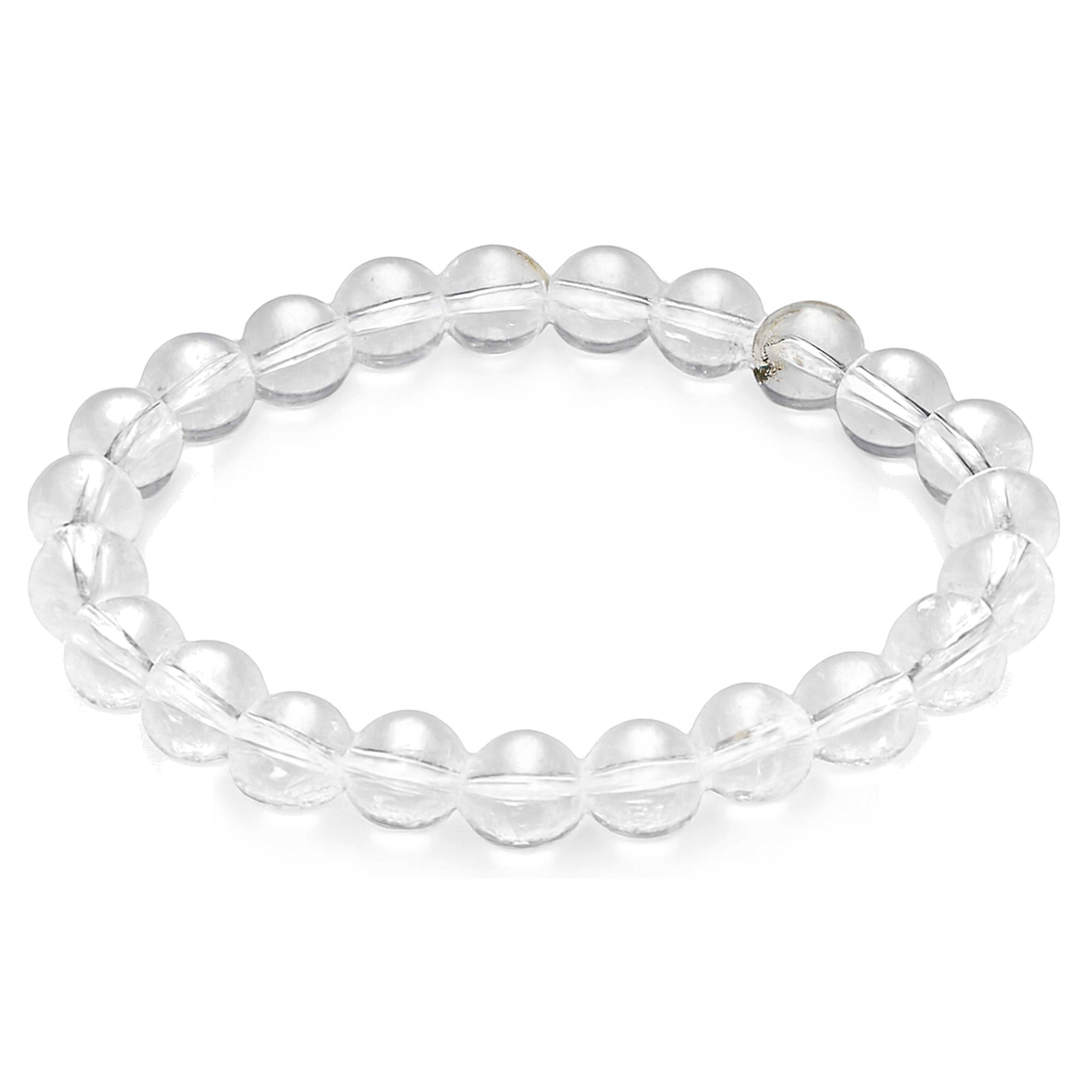 Lebensquelle Plus Armband Bergkristall Kugelarmband, 8 mm