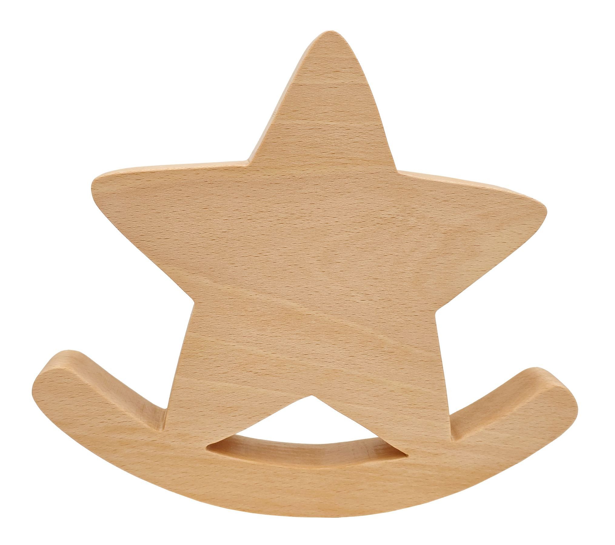 ERST-HOLZ Dekoobjekt Schaukel-Pferd Stern Baum oder 3er-Set Tischdeko Buche Geölt