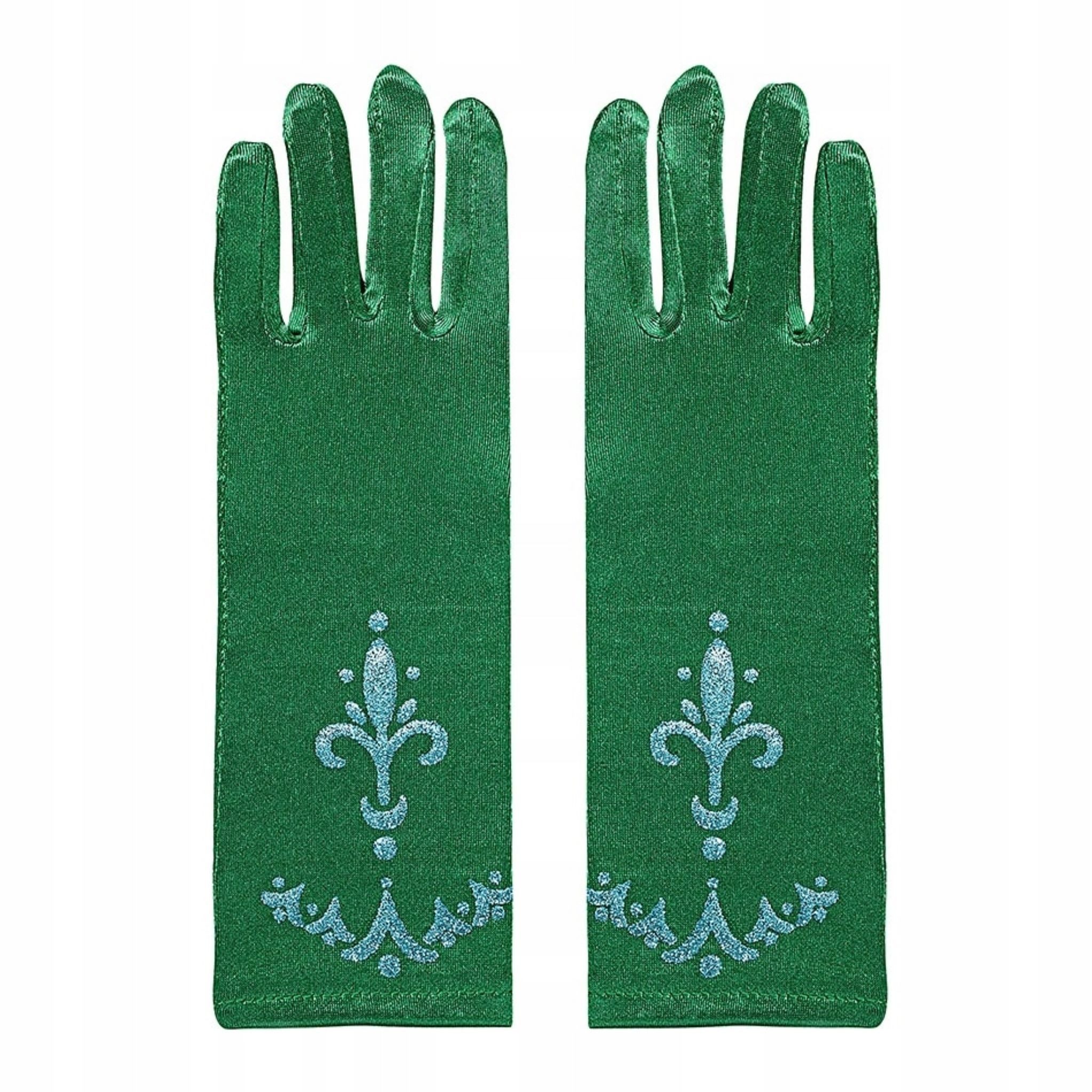 Hopki Kostüm Frozen Prinzessinnen-Set: Krone, Zepter & Handschuhe – Grün