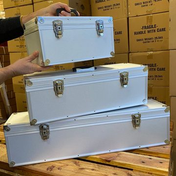 ECI Tools Werkzeugkoffer Alubox Alukoffer Silber Koffer Aufbewahrung leer 20x20xversch.Längen (Instrumentenkoffer Fotokoffer, (1 Stück Länge nach Wahl), 40 cm, 60 cm oder 80 cm-Länge erhältlich