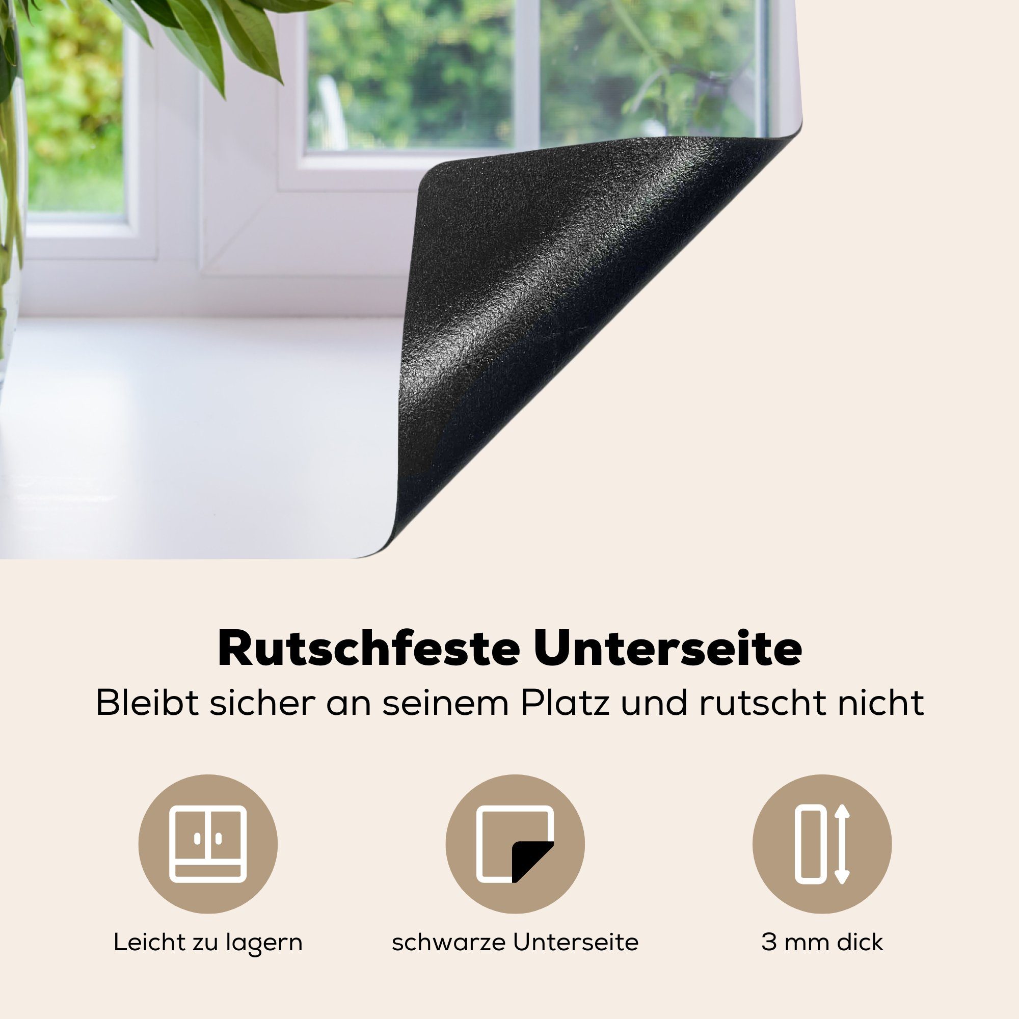 MuchoWow Herdblende-/Abdeckplatte Blumen (1 Pfingstrosen Ceranfeldabdeckung tlg), - Induktionsmatte küche, - für Vase, cm, Vinyl, die 59x52