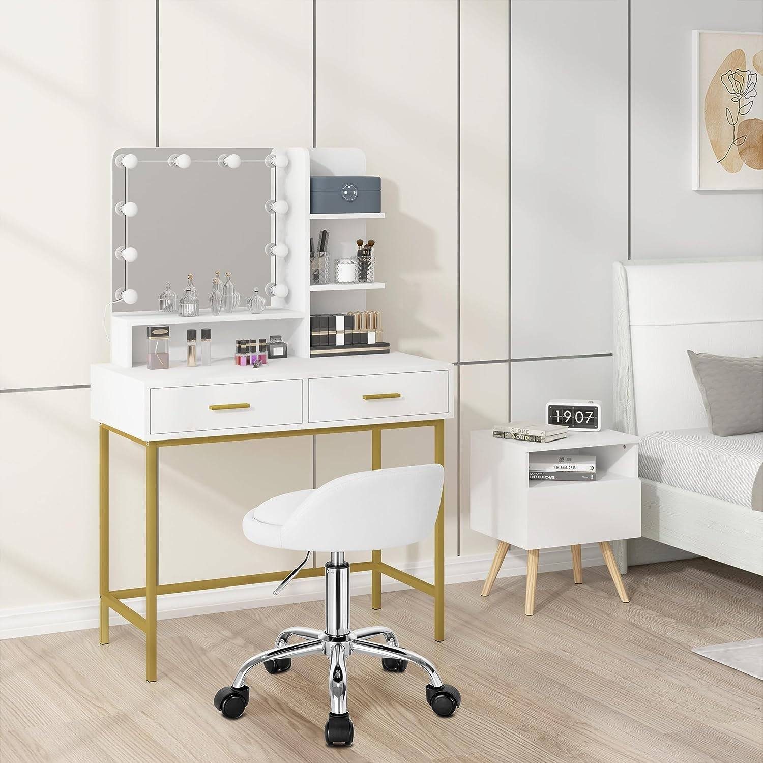 Woltu Bürostuhl, mit Rollen Drehhocker höhenverstellbar Sitzhöhe 43-54,5 cm günstig online kaufen