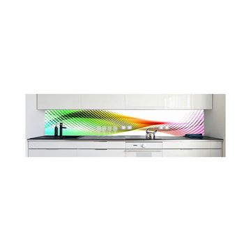 DRUCK-EXPERT Küchenrückwand Küchenrückwand Abstrakt Regenbogen Hart-PVC 0,4 mm selbstklebend