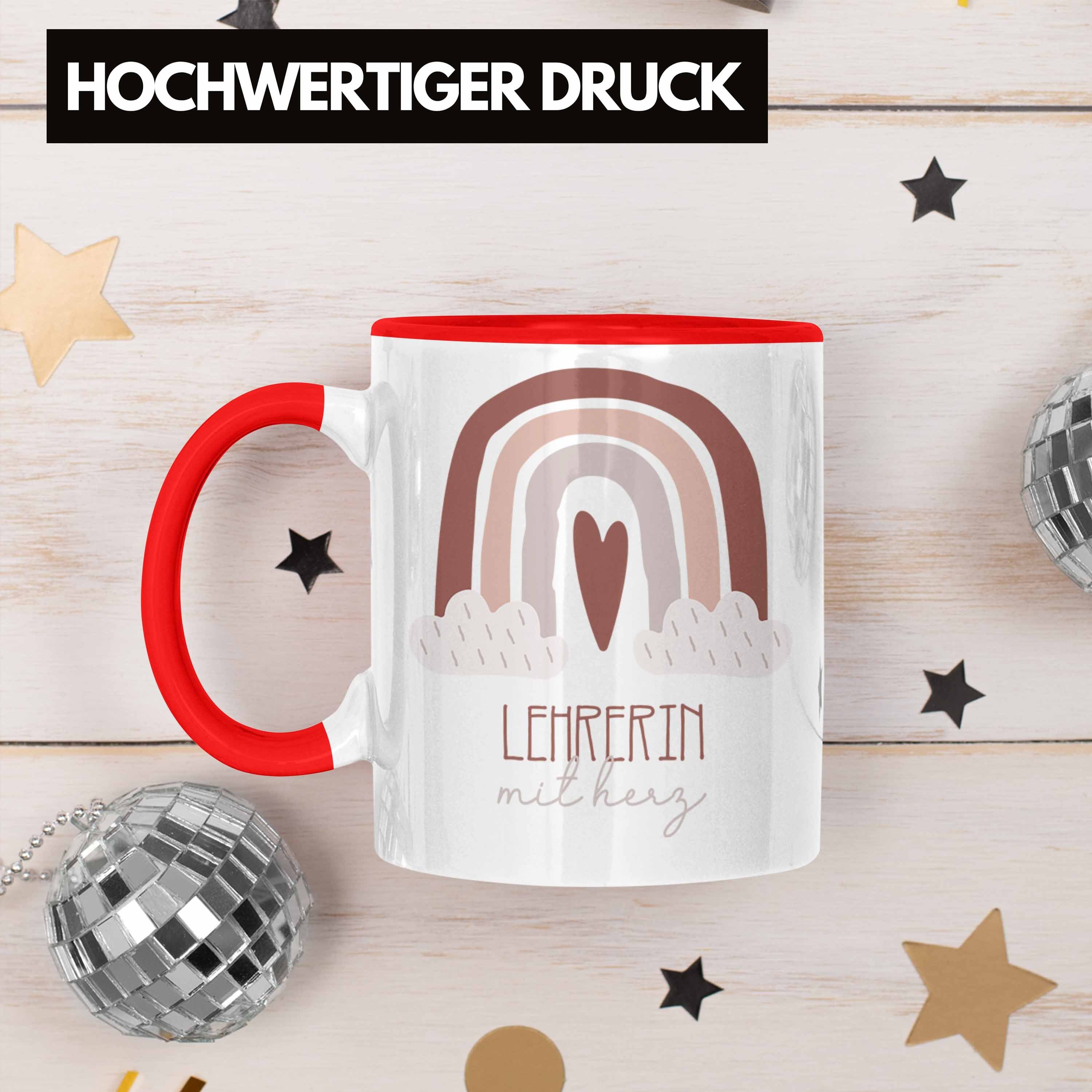 Rot Kaffeetassse für Geschenk Geschenkidee Lehrerin Tasse Klassenle Tasse Danke Trendation