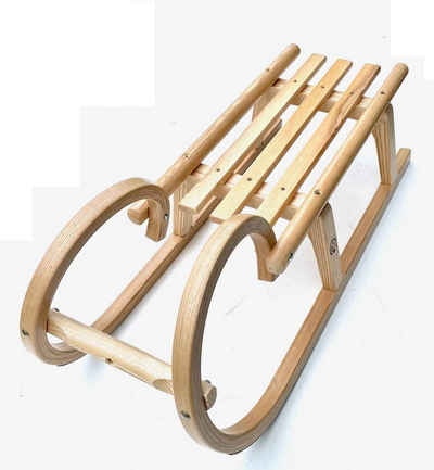 Teubner Hörnerrodel Hörnerschlitten Rodel Holz,original erzgebirgische Handarbeit 60 cm
