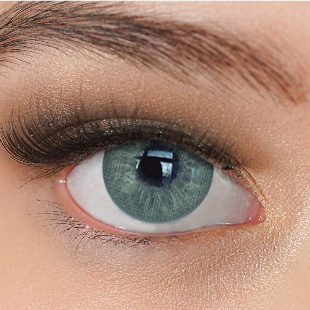 Charmiga Jahreslinsen Farbige Kontaktlinsen Grün Farblinsen ohne Stärke Secret Light Green, Stark deckend, natürlich, neu