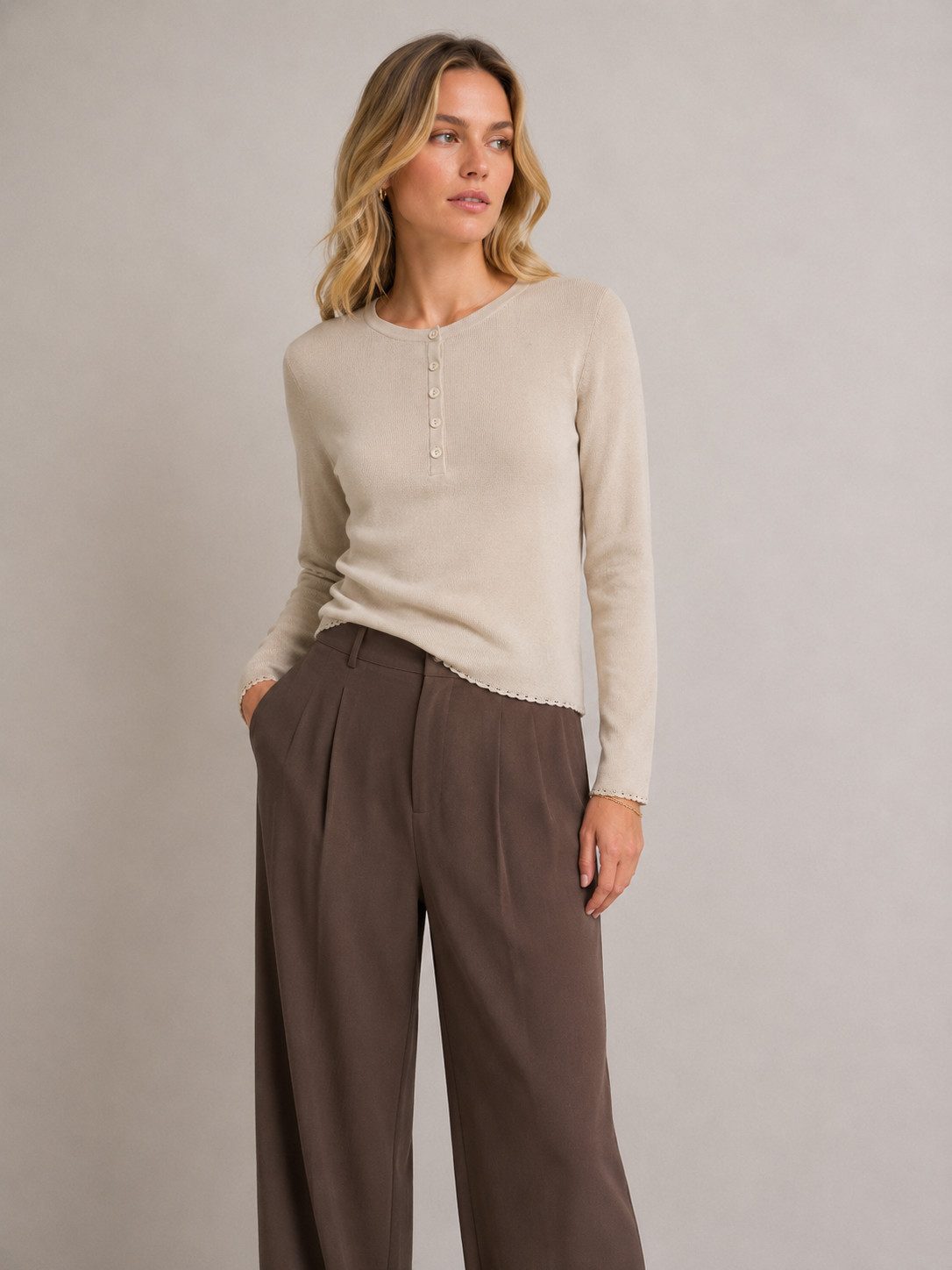 Mos Mosh Rundhalspullover MMAliz Caliz Plain LS Knit