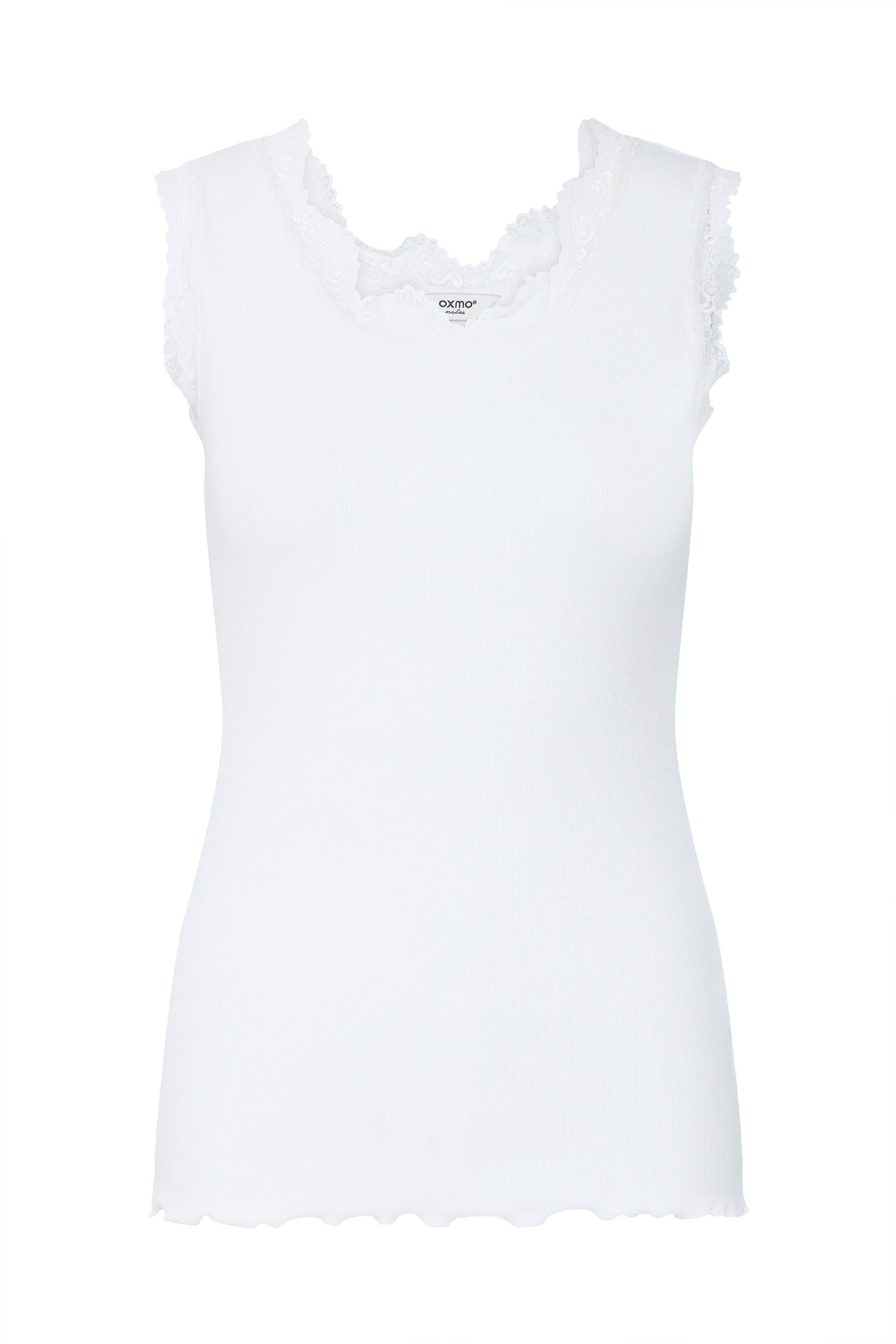 OXMO Shirttop OXNSuna Rib-Top mit Spitze