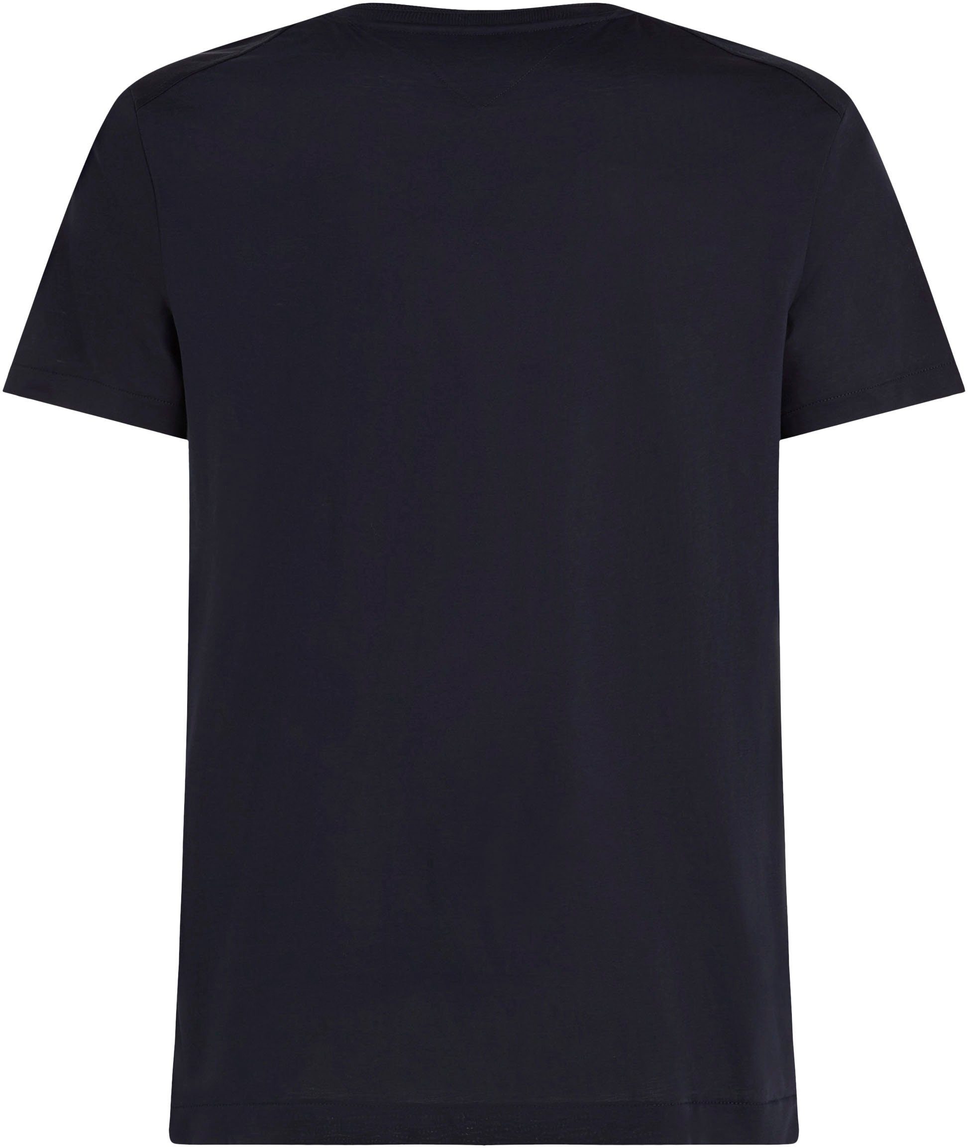 Hilfiger TAILORED klassischen MERCERIZED Basic-Look im Desert Tommy T-Shirt ESSENTIAL Sky DC TEE