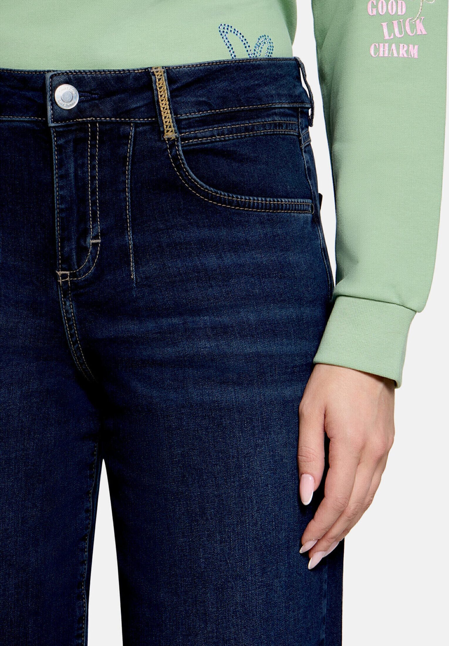 Cartoon Ankle-Jeans Damen mit Waschung