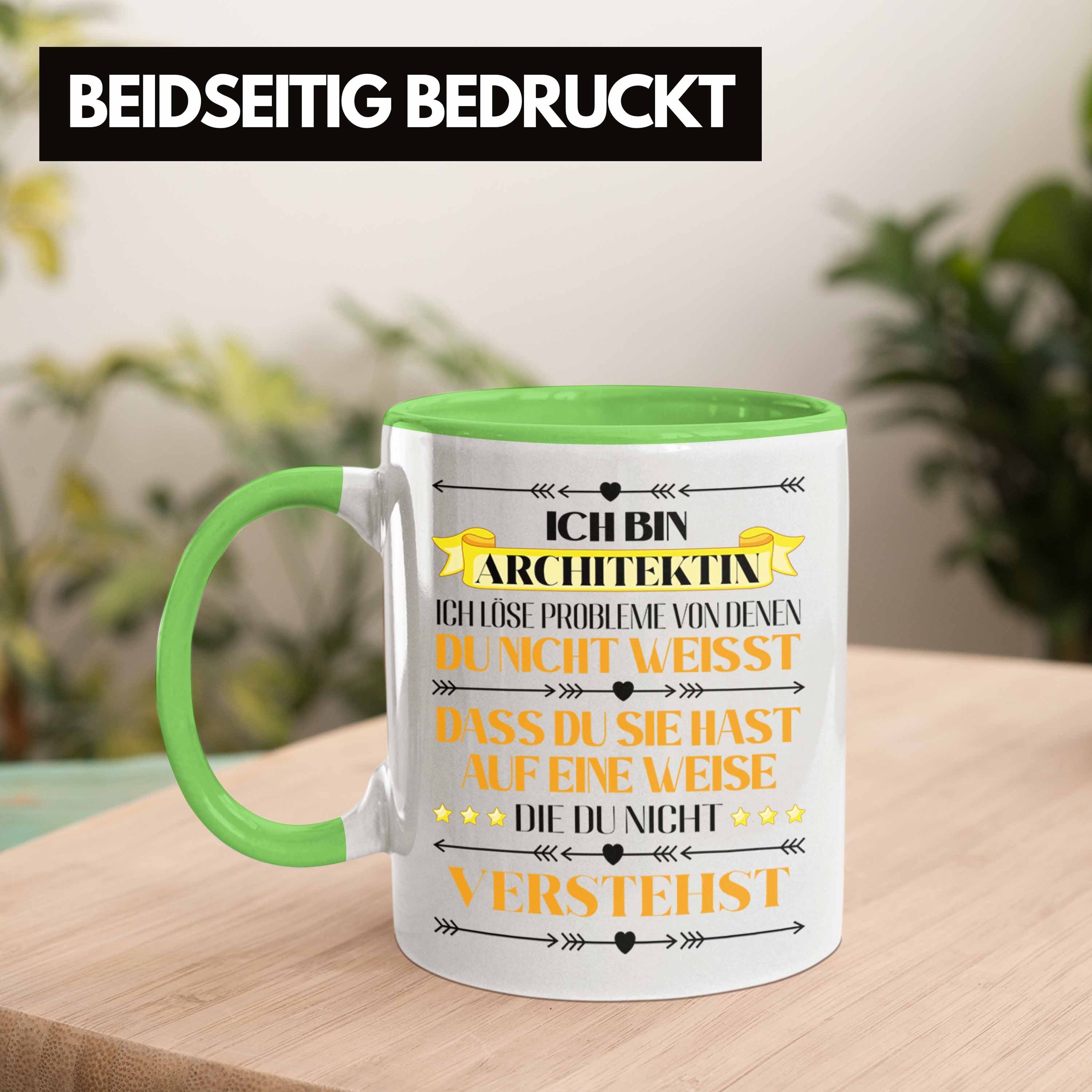 Trendation Tasse Grün Kaffeetasse Spruch Trendation Geschenk Architektin Tasse - Frauen Architektin für