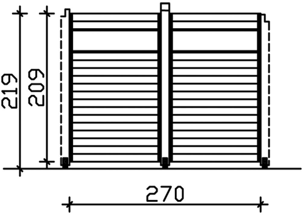 Thumbnail - Skanholz Pavillonseitenteil Wand, 270x209 cm, mit Lichtband